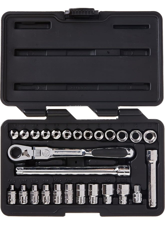 GEARWRENCH 27 Pc. 1/4" Drive 6 Pt. Pass-Thru™ Mechanics Tool Set, Standard SAE/Metric - Image 2