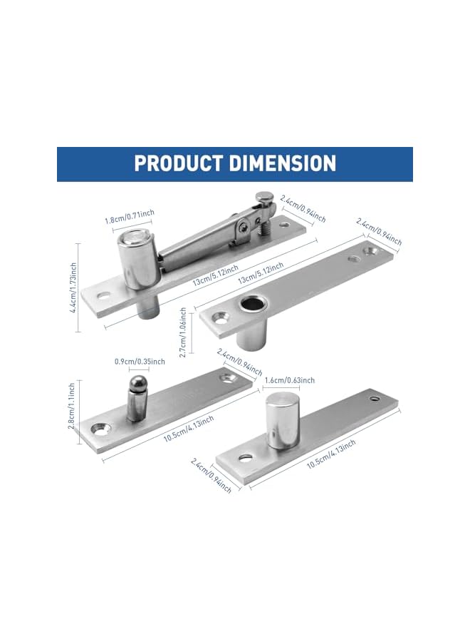 PROMASS promass Door Pivot Hinges Heavy Duty Hinges for Wood Doors 360 Degree Shaft Stainless Steel Pivot Hinge System  - Image 2