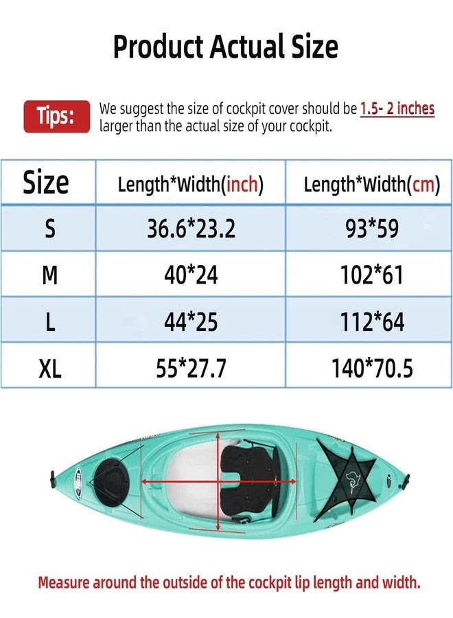 UCEDER Universal Kayak Cockpit Cover - Waterproof Seal Cockpit Cover with Adjustable Bungee Cord Rim Attachment - Heavy Duty Kayak Seat Cover Perfect for Outdoor and Indoor Storage(2.5 Deck) - Image 2