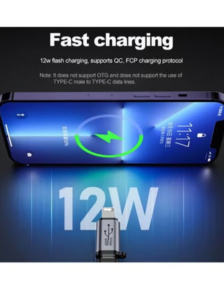 Generic 2 Pack USB-C Female to Lightning 12W（Not OTG） Fast Charging for All iPhone Family 14/14 Plus/14 Pro Max/13/12/11/X Series, iPad Pro- Charger Cable Accessorie  - Image 2