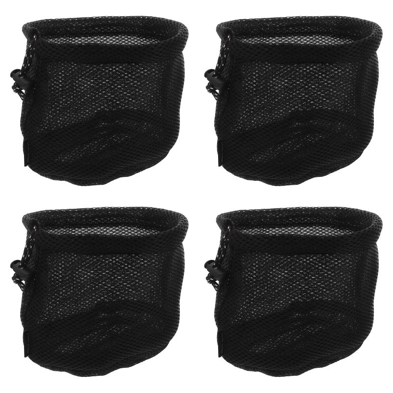 4 Pack Mesh Drawstring Bags Round Bottom Foldable Camping Hiking Travel Organizers - Image 2