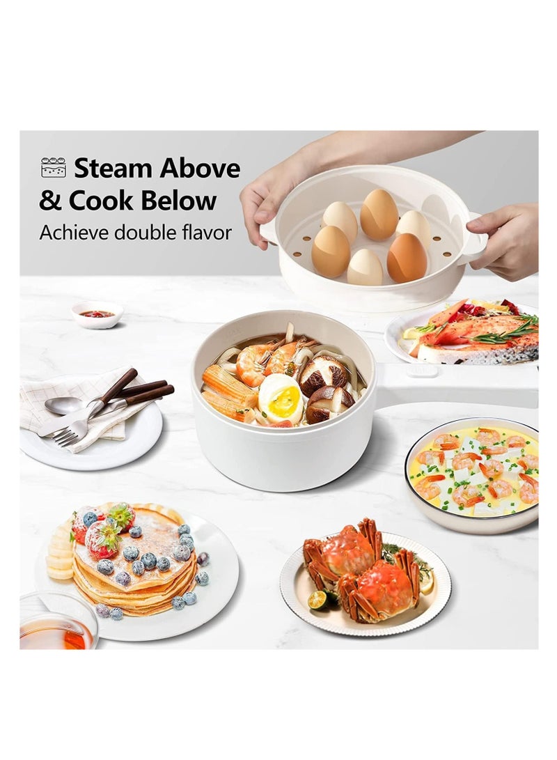 Dubkart 1.8L Electric Hot Pot with Steamer and Temperature Control - Non-Stick Electric Cooker,(1.8 L) - Image 4