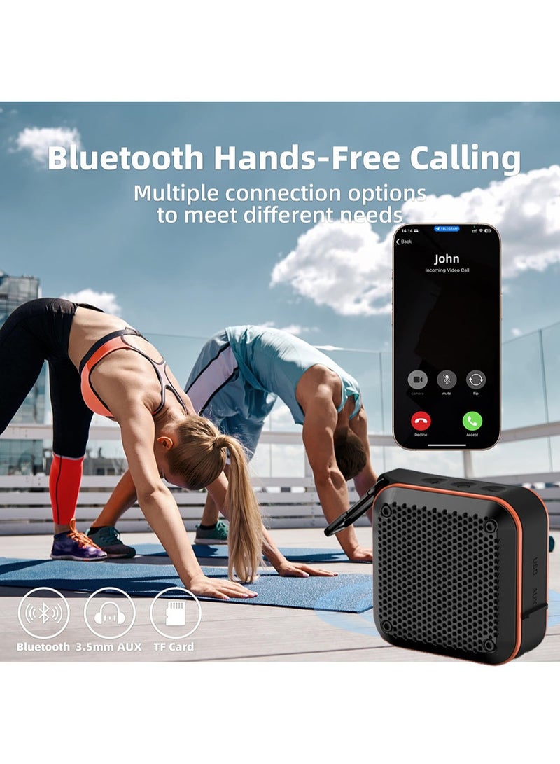 AUDISHAKO Portable Bluetooth Speaker Wireless PC Speaker Outdoor Speaker Travel Sound with a Hook Suitable for Rooms Living Rooms Parties Outdoor Activities Wireless Bluetooth Audio Black - Image 4