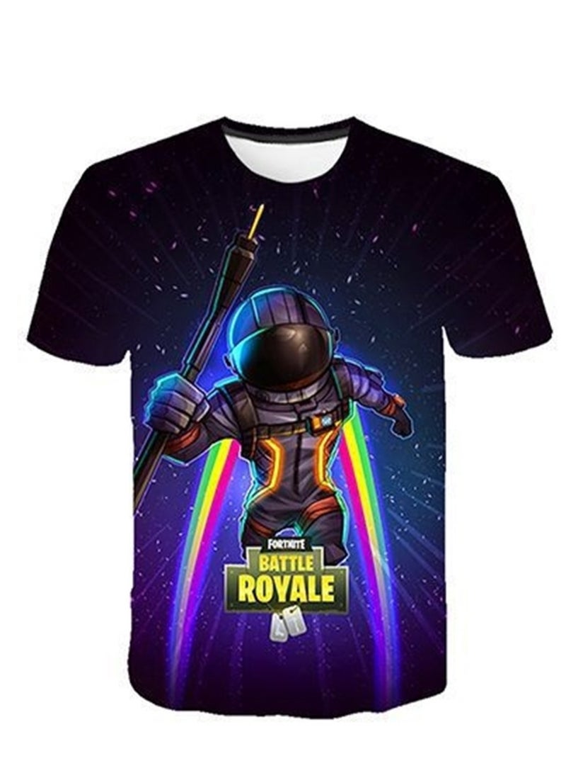 مجموعة Game Fortnite مجموعة شورت تي شيرت للأطفال بطباعة رقمية ثلاثية الأبعاد قابلة للتنفس  - Image 2