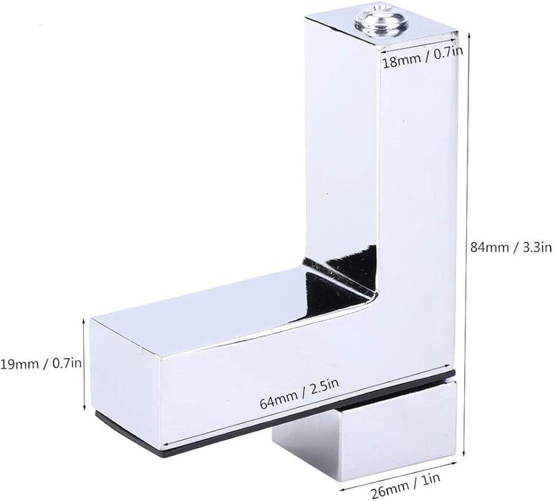 Zinc Alloy F Type Glass Shelf Bracket Compact Clamp Fitting For Living Room - Image 3