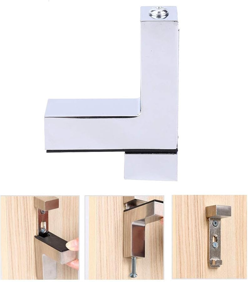 Zinc Alloy F Type Glass Shelf Bracket Compact Clamp Fitting For Living Room - Image 5