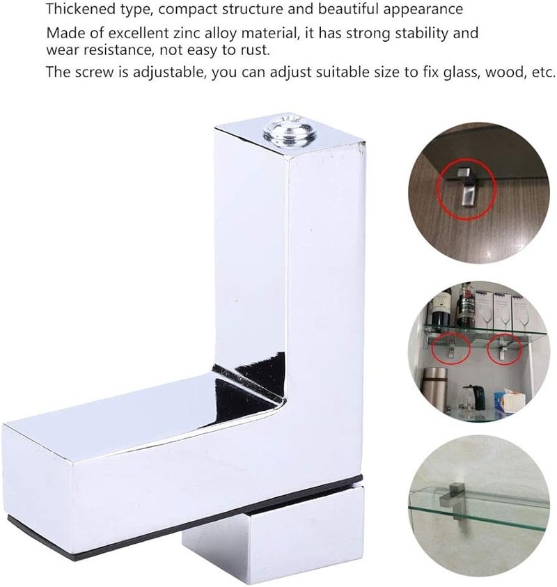 Zinc Alloy F Type Glass Shelf Bracket Compact Clamp Fitting For Living Room - Image 4
