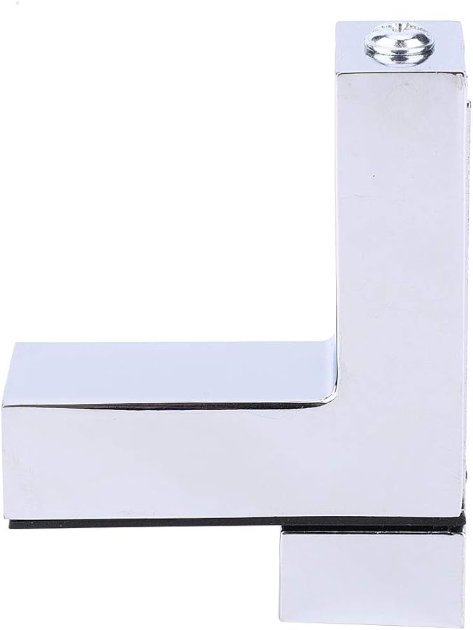 Zinc Alloy F Type Glass Shelf Bracket Compact Clamp Fitting For Living Room - Image 1