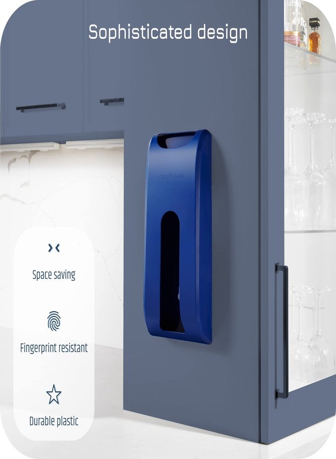 Manterio Wall Mount Plastic Bag Organizer | Durable Plastic Grocery Bag Saver | Smudge Proof, Fingerprint Resistant | Blue - Image 4