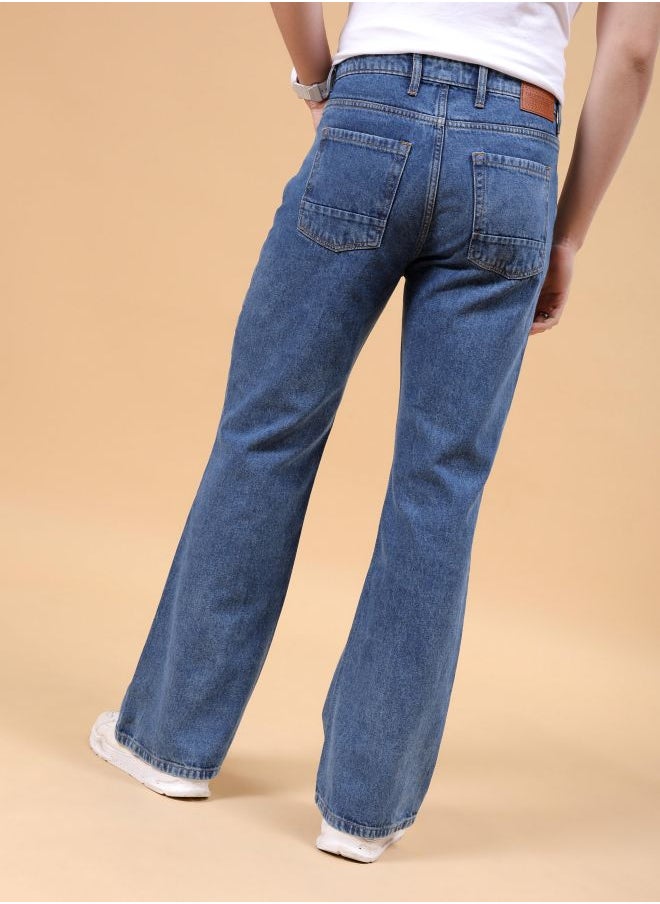 The Indian Garage Co Men Bootcut Loose Fit Solid Mid-Rise Jeans  - Image 2