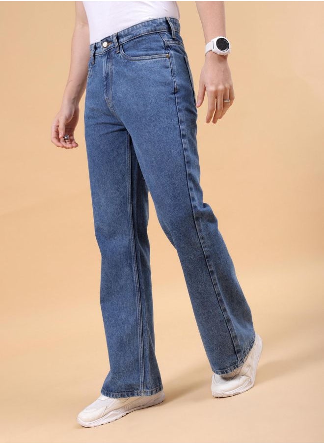 The Indian Garage Co Men Bootcut Loose Fit Solid Mid-Rise Jeans  - Image 3