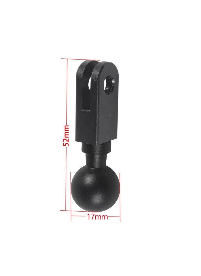 Generic Aluminum Alloy 17/17.5mm Ball Head Bending Bracket Mobile Phone Flat Clip Live Car Sports Camera 1/4 Screw-Color:17mm Ball Head-two Card Slots  - Image 1