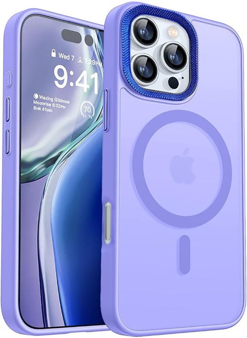 Case BENTOBEN Magnetic Iphone 16 Pro Max, Compatible with Wireless Charger and Magsafe Card Wallet, Simple Clear Shockproof Drop Resistant Anti-Fingerprint Case Compatible with Iphone 16 Pro Max - Lavender