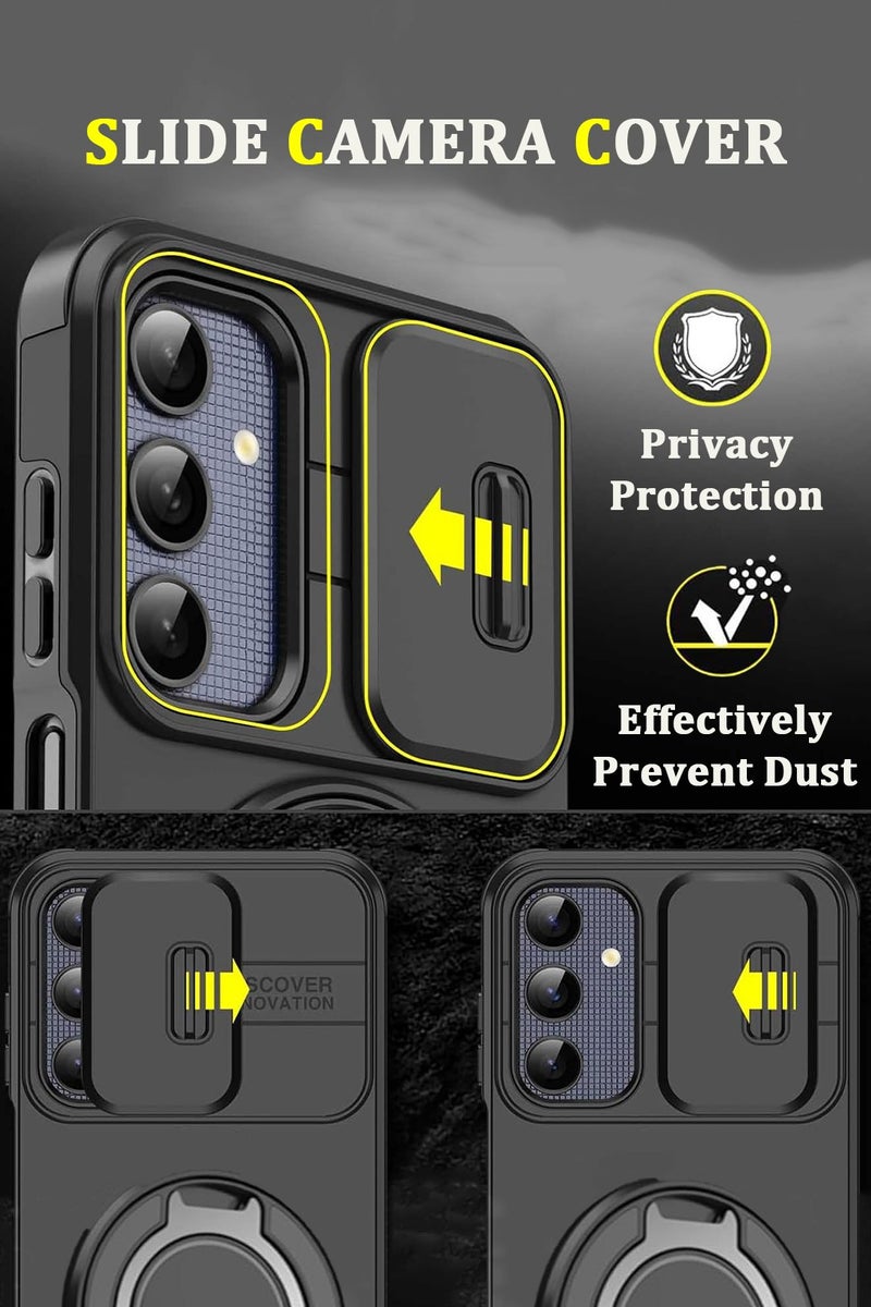 CubeG 360° Spin Magnetic Stand for Samsung Galaxy S25 Ultra Case, Fit for Magsafe, Slim Protective S25 Ultra Case with Lens Protection & Ring Holder 6.9" Black - Image 2