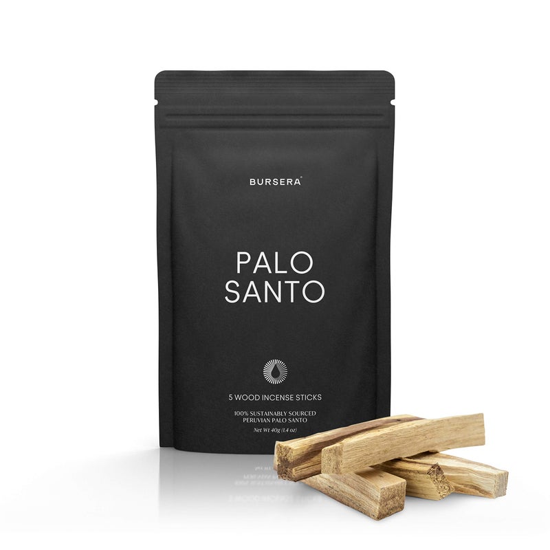 Bursera Palo Santo Sticks, Tree Planted with Every Order, 100% Natural, Ethical & Sustainable, 5-Pack Authentic Real Palo Santo Wood Incense Sticks from Peru for Aromatherapy, Smudging - Image 1