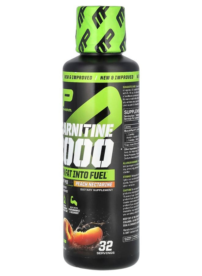 MusclePharm L-Carnitine 3000 Peach Nectarine 3000 mg 16 fl oz (480 ml) - Image 2
