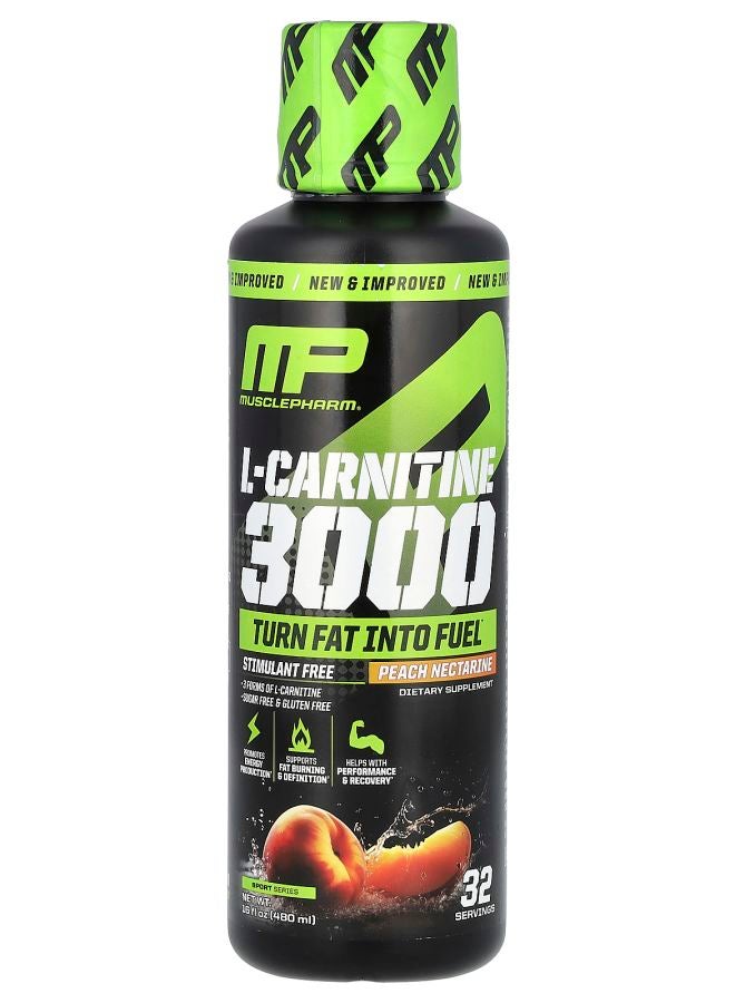 MusclePharm L-Carnitine 3000 Peach Nectarine 3000 mg 16 fl oz (480 ml) - Image 1
