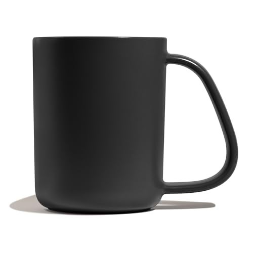 CURVD® 18 oz Coffee Mug, Microwave & Dishwasher Safe, 100% Chemical-Free Ceramic, Large Handle for Comfortable Grip, Perfect for Coffee, tea, Hot Chocolate, Latte, Cold Drinks (Matte Black, 18 oz) - Image 1
