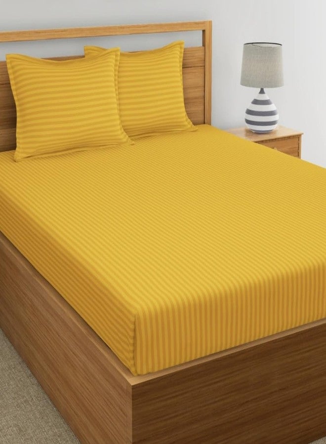 Cool Dealzz Double Bedsheets and 2 Pillow Covers Cotton 220 TC Bedsheet (95x95) (Pillow Covers 17x27 Inches (Yellow) - Image 5