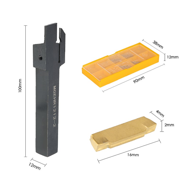 4pcs/box MGMN200 Carbide Inserts + 12 * 100mm MGEHR1212-2 Holder + Wrench Lathe Grooving Turning Tool for CNC Machine - Image 4