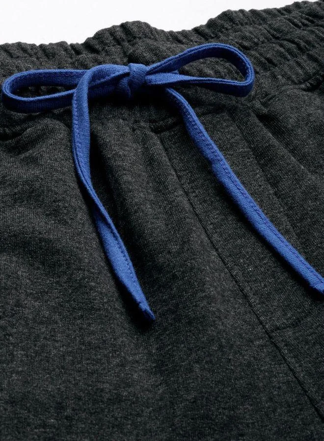 The Indian Garage Co Men Slim Fit Solid Mid-Rise Stretchable Knitted Jogger Trousers