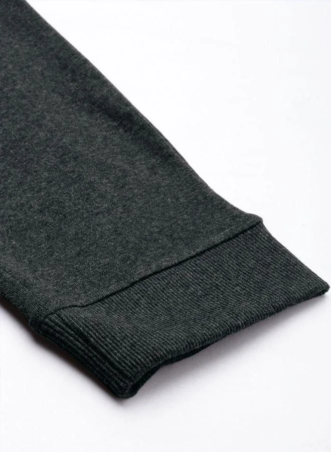 The Indian Garage Co Men Slim Fit Solid Mid-Rise Stretchable Knitted Jogger Trousers