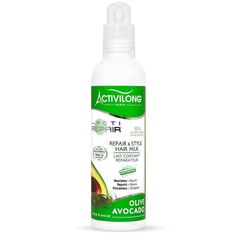 Activilong Actirepair Repair & Style Hair Milk with Organic Olive and Avocado Oils, 240 ml