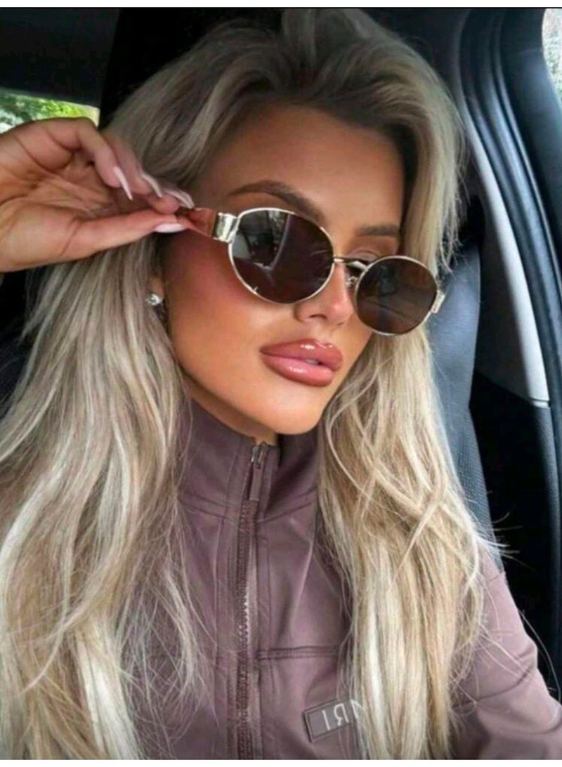 شي إن 1pc Women's Oval Frame Metal - Image 3