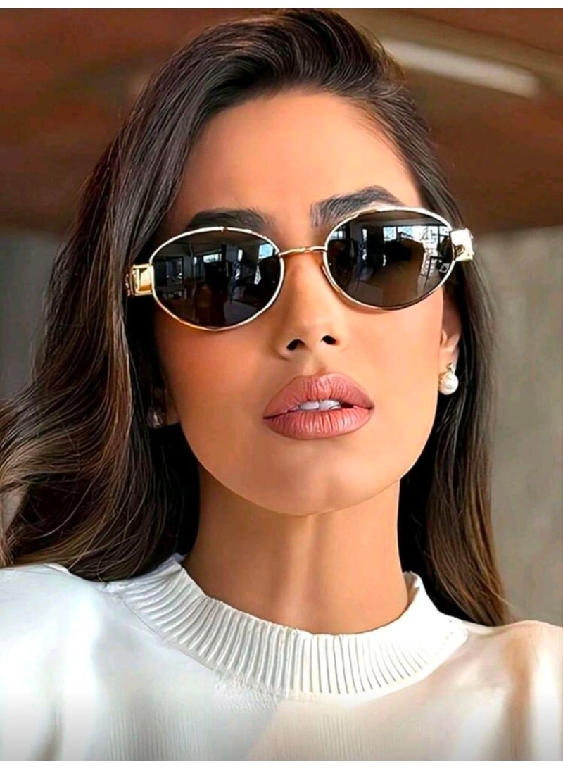 شي إن 1pc Women's Oval Frame Metal - Image 4