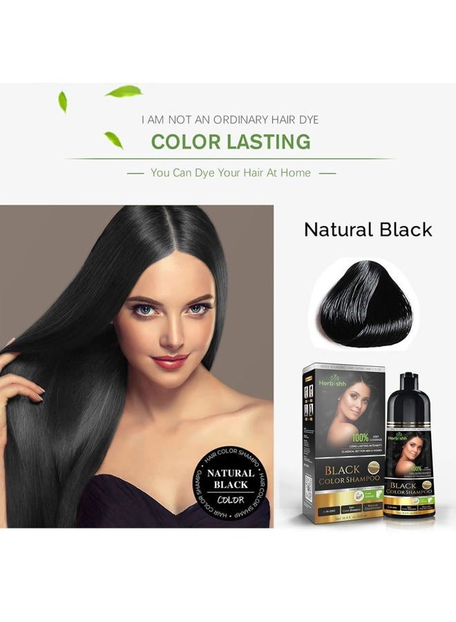 Herbishh Hair Color Shampoo For Gray Hair – Magic Hair Dye Shampoo – Colors Hair In Minutes–Long Lasting–500 Ml–3-In-1 Hair Color–Ammonia-Free | Herbishh (Black) - Image 2