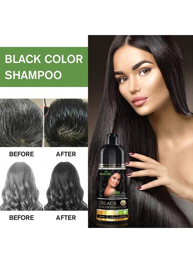 Herbishh Hair Color Shampoo For Gray Hair – Magic Hair Dye Shampoo – Colors Hair In Minutes–Long Lasting–500 Ml–3-In-1 Hair Color–Ammonia-Free | Herbishh (Black) - Image 4