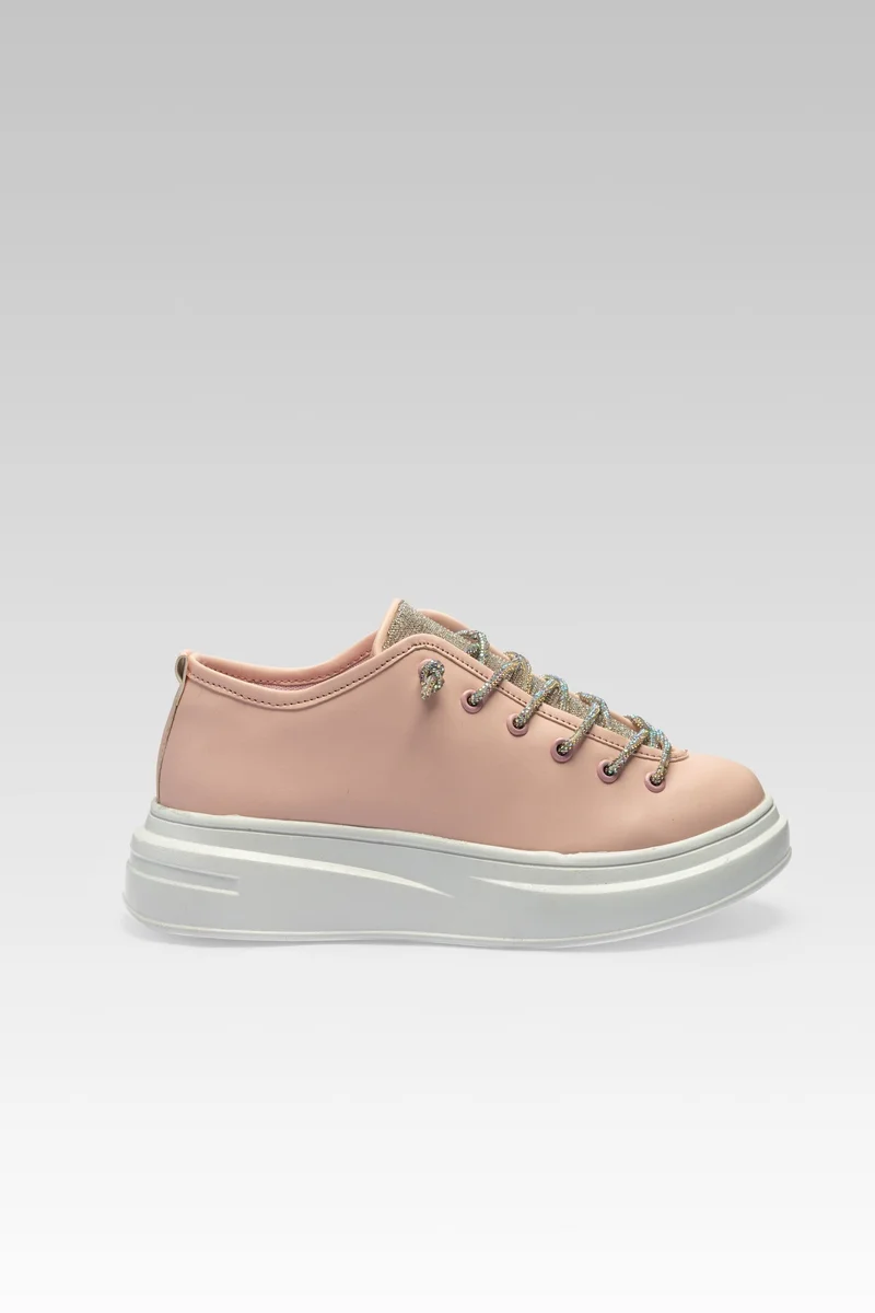 ZORIWORLD Pink ATHENA Pink Rhinestone Lace Closure Sneakers Sole Vegan PETA-approved for Women | Best Price UAE
