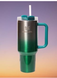40oz Stainless Steel Insulated Travel Tumbler with Spill-Proof Lid and Reusable Straw – Keeps Drinks Hot or Cold, Perfect for On-the-Go Hydration in Green SE