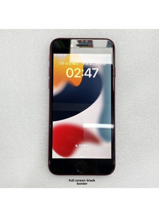 IPhoneSE3 Full Screen Tempered Glass Film Special Thick Gel Edgeless Half Screen Protection For Apple SE2022 High Definition Anti-Fingerprint-Color:High Aluminum Large Arc · Plasma · Full Screen Screen Printing Three Strong ]-Dimensions:iPhoneSE2020 ] - Image 5
