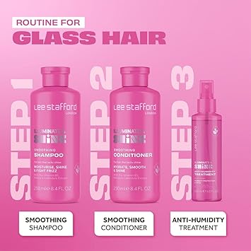 Lee Stafford Smoothing Conditioner Illuminate Shine Best for Dry Dull Hair Lightweight Cream for A High Gloss Sleek Silk Shiny Finish Infused with Marula Oil for Rich Moisture 250 ml - Image 4