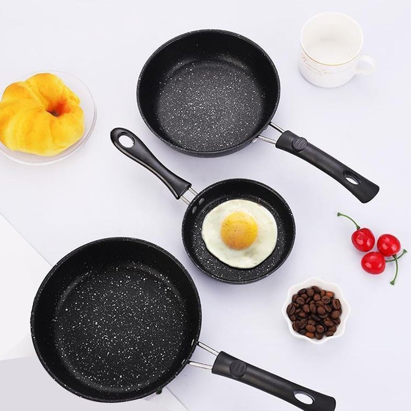 Heavy-gauge Nonstick Cookware, Frying Pan Set With Egg Pan And Lid, Ideal For Home Use, Perfect For Stir-frying,dishwasher Safe,easy To Clean,oven-safe(Maifan stone frying pan,18CM) - Image 3