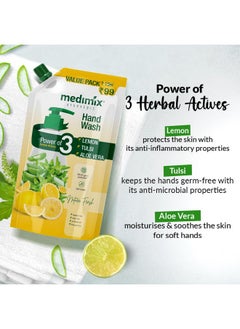Medimix Ayurvedic Nature Fresh Hand Wash Refill With Lemon Tulsi & Aloe Vera For Soft & Odourfree Hands 675Ml | 99.9% Germ Protection | Shop Herbal | Natural | Soapfree | 100% Vegan  - Image 3