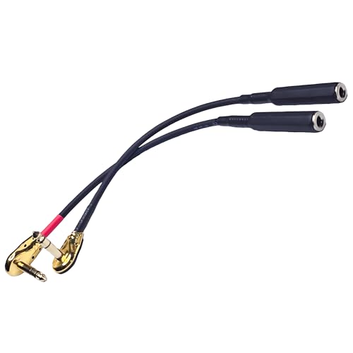 KOOKFJLLZ Professional Guitar Cable 1 Foot - 24K Gold Plated TRS 1/4 Right Angle Audio Patch Cable Male to Female for Amp Speaker Mixer (Heavy Duty 2-Pack) - Image 4