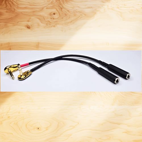 KOOKFJLLZ Professional Guitar Cable 1 Foot - 24K Gold Plated TRS 1/4 Right Angle Audio Patch Cable Male to Female for Amp Speaker Mixer (Heavy Duty 2-Pack) - Image 5