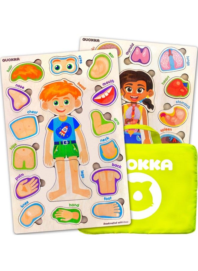 quokka Wooden Puzzles For Kids Ages 48 Montessori Toddler Puzzles Ages 35 By Quokka Preschool Game Learning Human Body Parts Anatomy Skeleton Educational Toys For Boy & Girl - Image 2