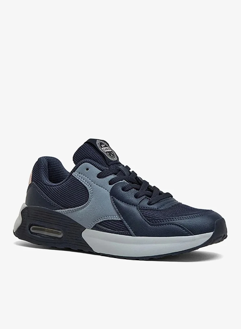 Campus Women Mystery Memory Foam Lace-Up Sneakers-Navy