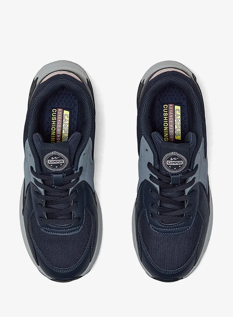 Campus Women Mystery Memory Foam Lace-Up Sneakers-Navy