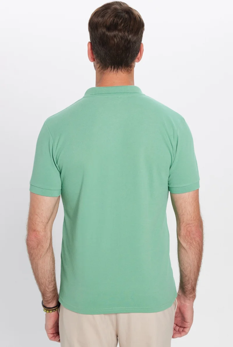 تودورس Men's Slim Fit Narrow Cut Cotton Soft Textured Cool Keeping Fabric Plain Pique Polo Collar T-Shirt