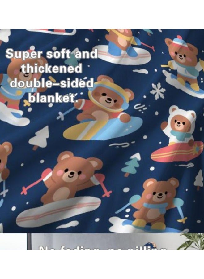 عام بطانية رقيقة من الفانيلا (حرارة ومريحة، ومناسبة للنوم واستخدام اللعبة والغبار والرمل) 150 سم * 200 سم - 557 - Image 5