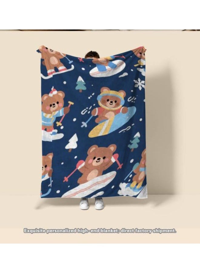 عام بطانية رقيقة من الفانيلا (حرارة ومريحة، ومناسبة للنوم واستخدام اللعبة والغبار والرمل) 150 سم * 200 سم - 557 - Image 1