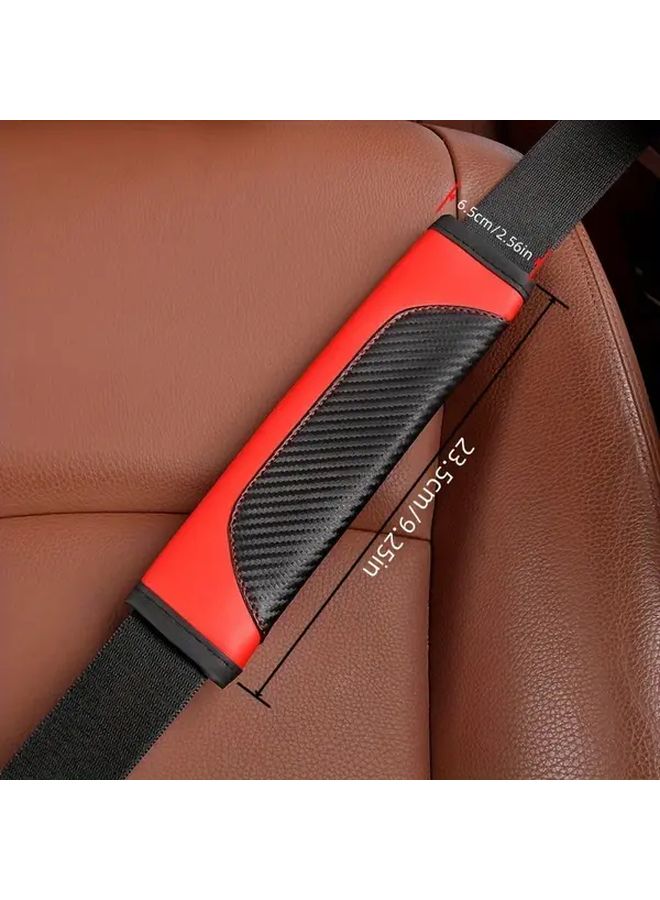Universal Black Faux Leather Seat Belt Shoulder Pad Protector Ergonomic Comfort - Image 2
