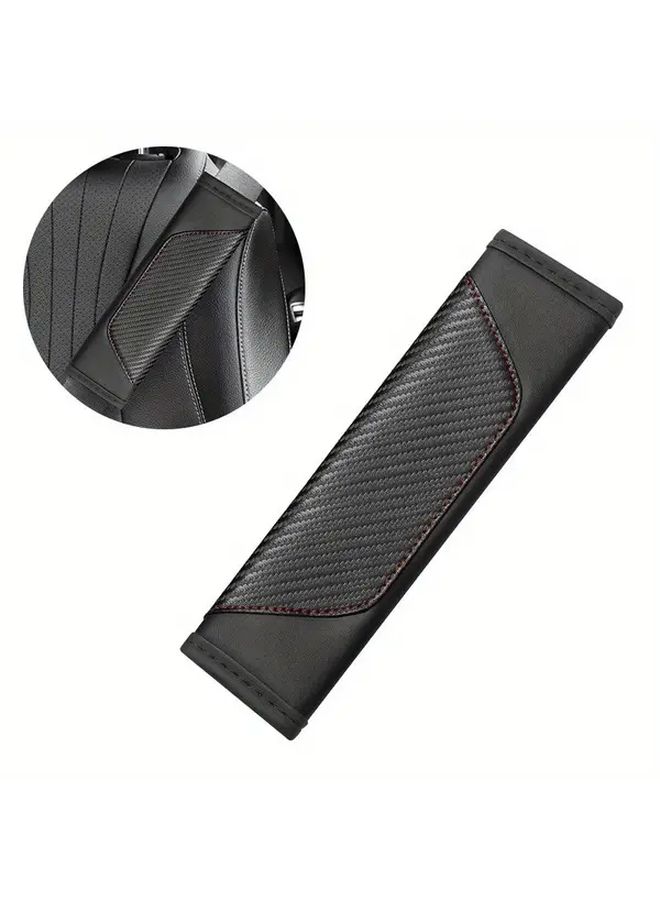 Universal Black Faux Leather Seat Belt Shoulder Pad Protector Ergonomic Comfort - Image 5