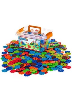 ZCM-HAPPY 500 Pcs Snowflakes Building Blocks Educational Toys Set Plastic Building Discs Brain Flakes for kids unisex  - Image 1