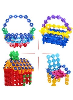 ZCM-HAPPY 500 Pcs Snowflakes Building Blocks Educational Toys Set Plastic Building Discs Brain Flakes for kids unisex  - Image 4