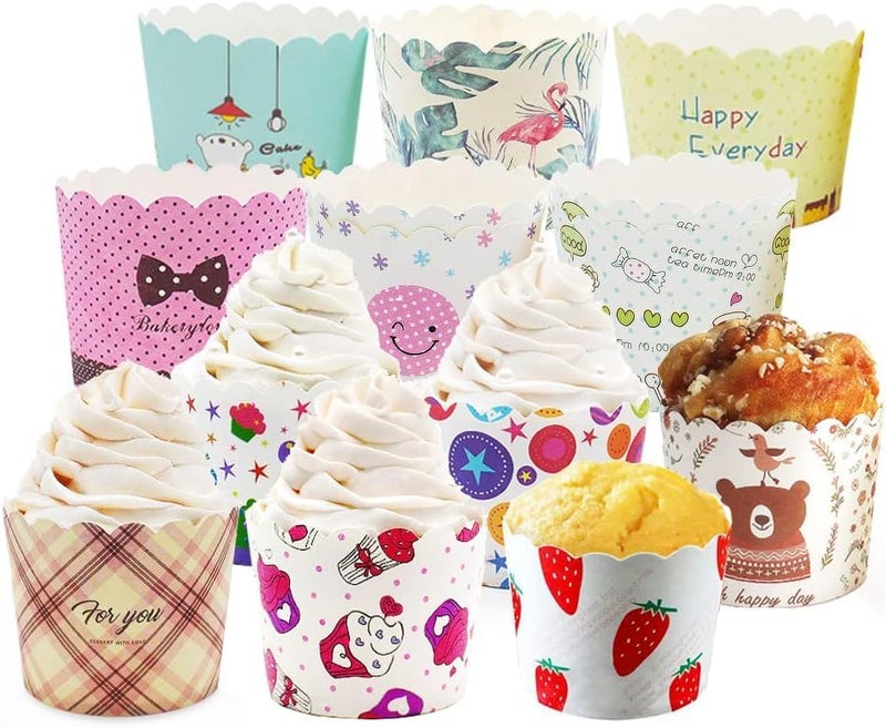 AUTOWRAP Muffin Cups Liners Lovely Pattern Greaseproof Premium Paper Cake Liners Baking Cups Kitchen Supplies  - Image 5